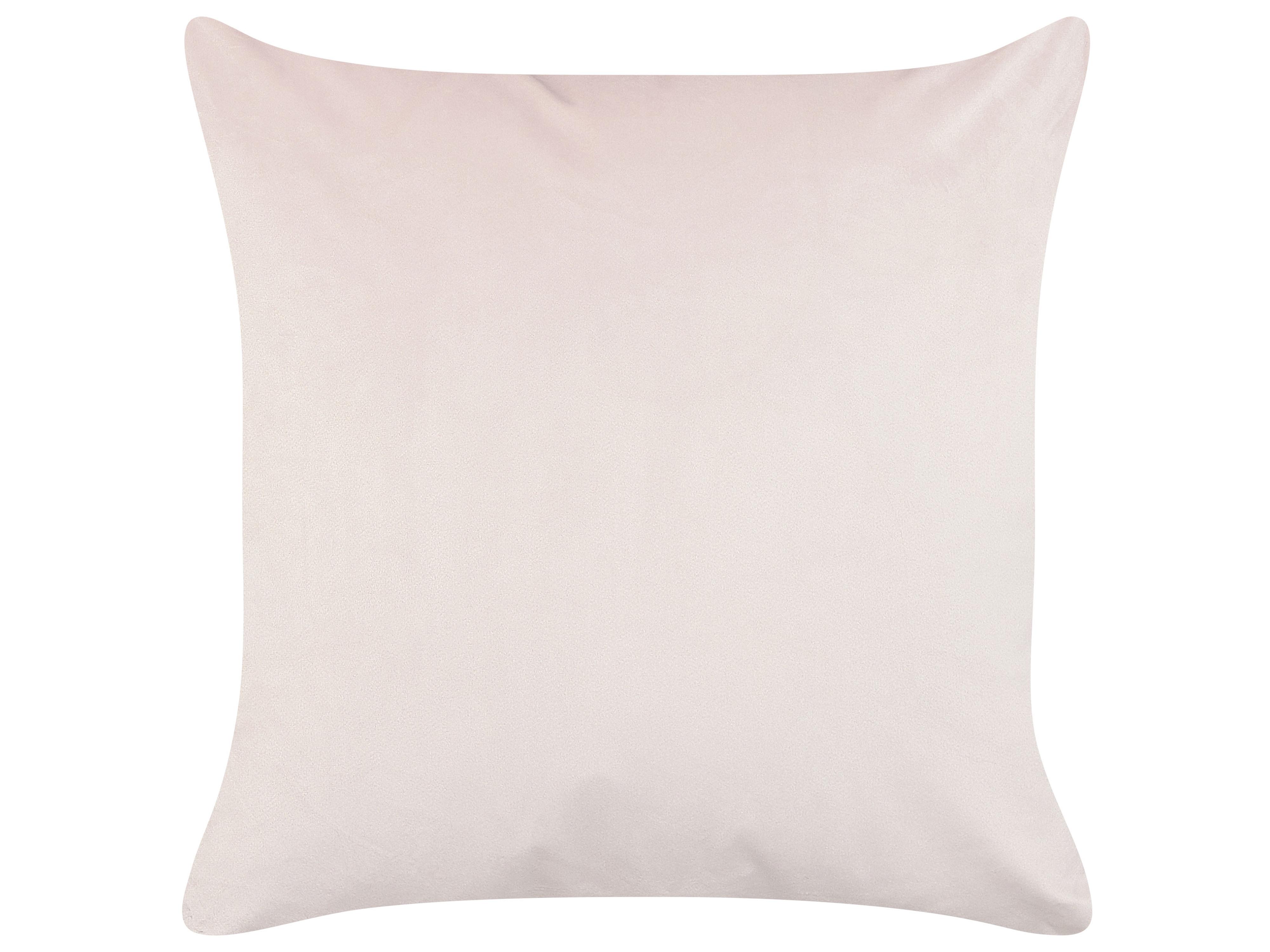 Set van 2 sierkussens CHRYSANTHEMUM Fluweel 45 x 45 cm Donkerblauw bladpatroon