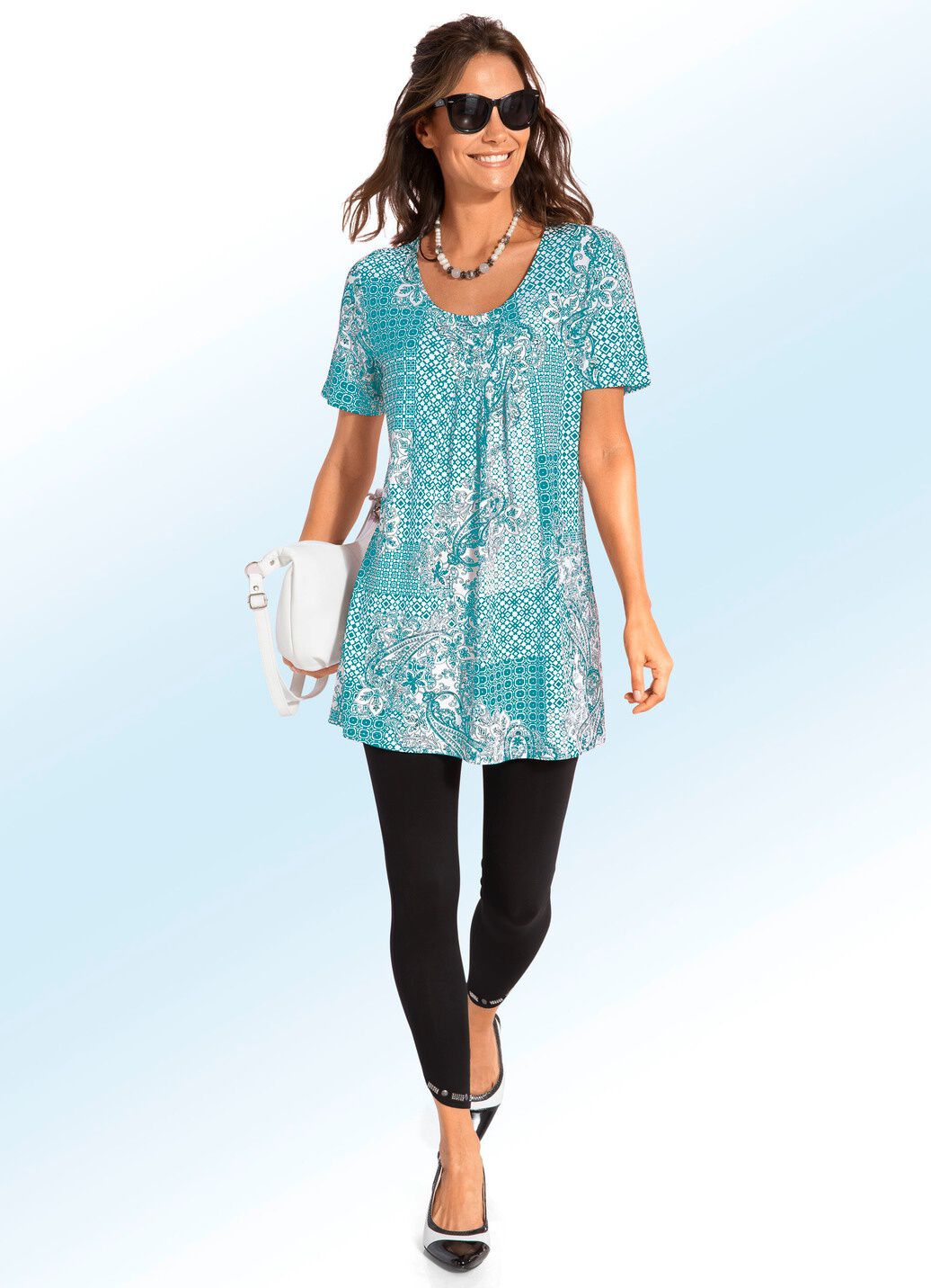 Longshirt mit Faltenlegung in 3 Farben