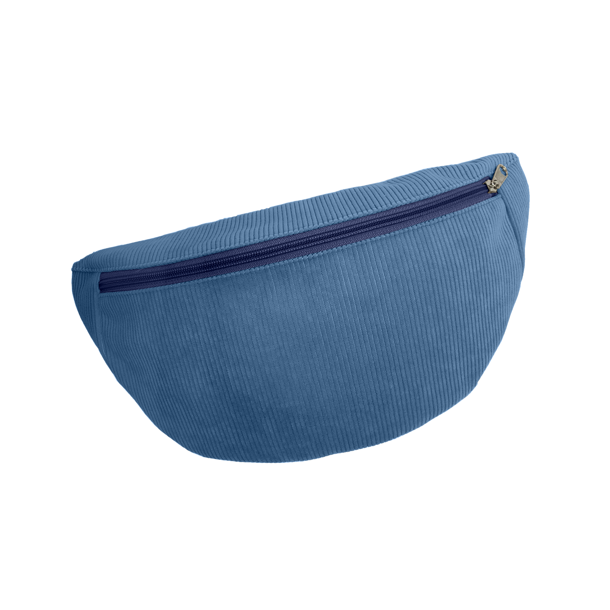 Petit Sac Banane Velours Côtelé Bleu Azur