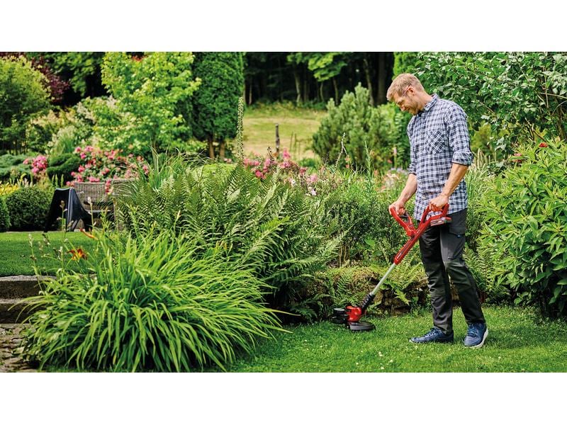 Einhell Akku-Rasentrimmer GE-CT 18/30 Li Solo Rasentrimmer mit Führungsrad