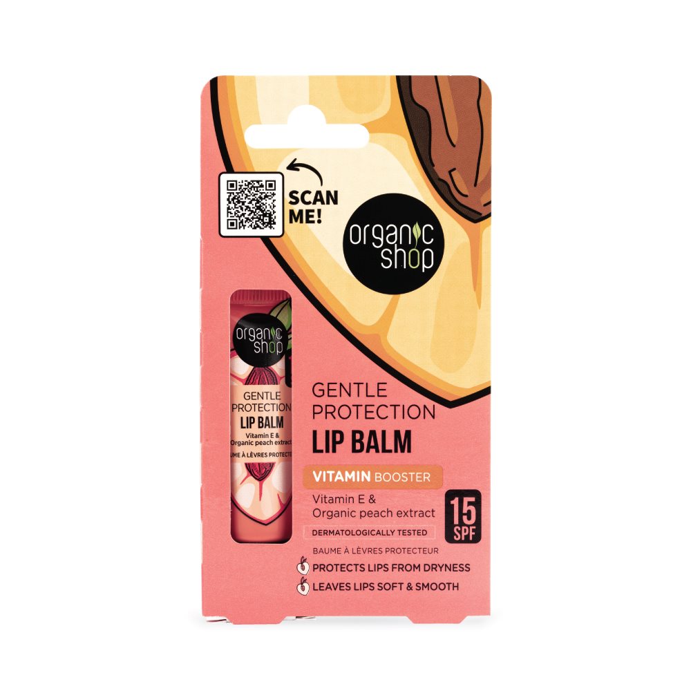 ORGANIC SHOP Gentle Protection Lippenbalsam<br>10 ml, Tube, Balsam, LSF15 Vitamin E und Pfirsichextrakt