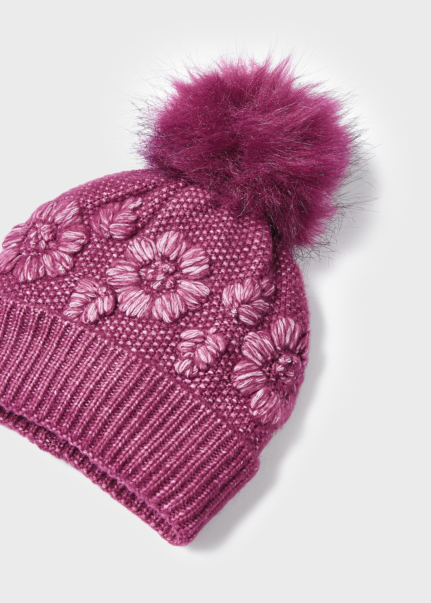 Conjunto de cachecol e gorro em poliéster reciclado para meninas