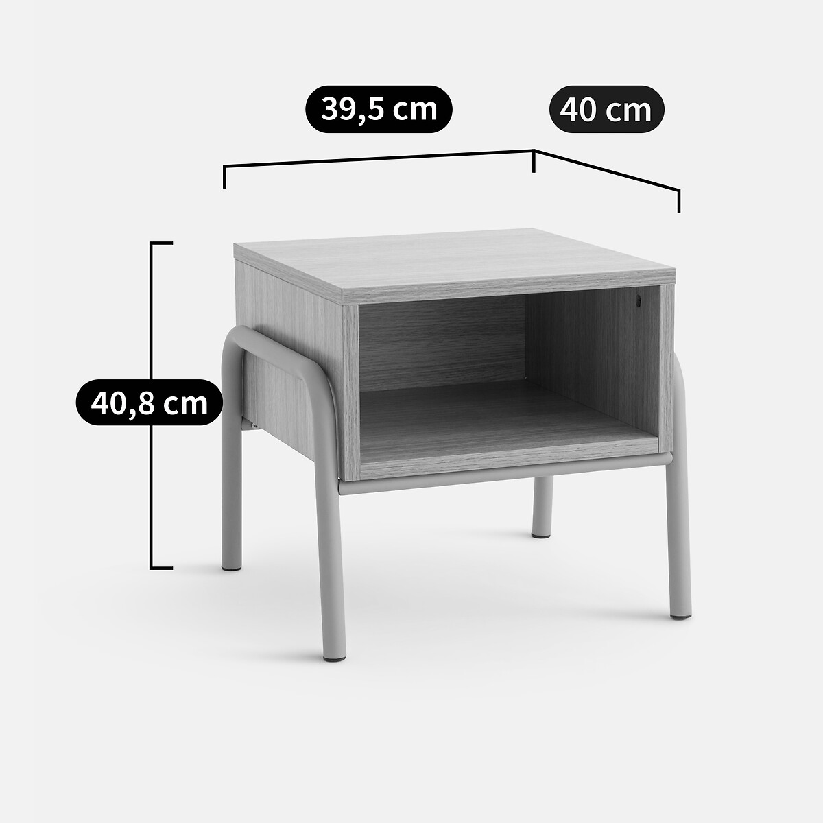 LA REDOUTE INTERIEURS<br>Mesinha-de-cabeceira Merlin de metal