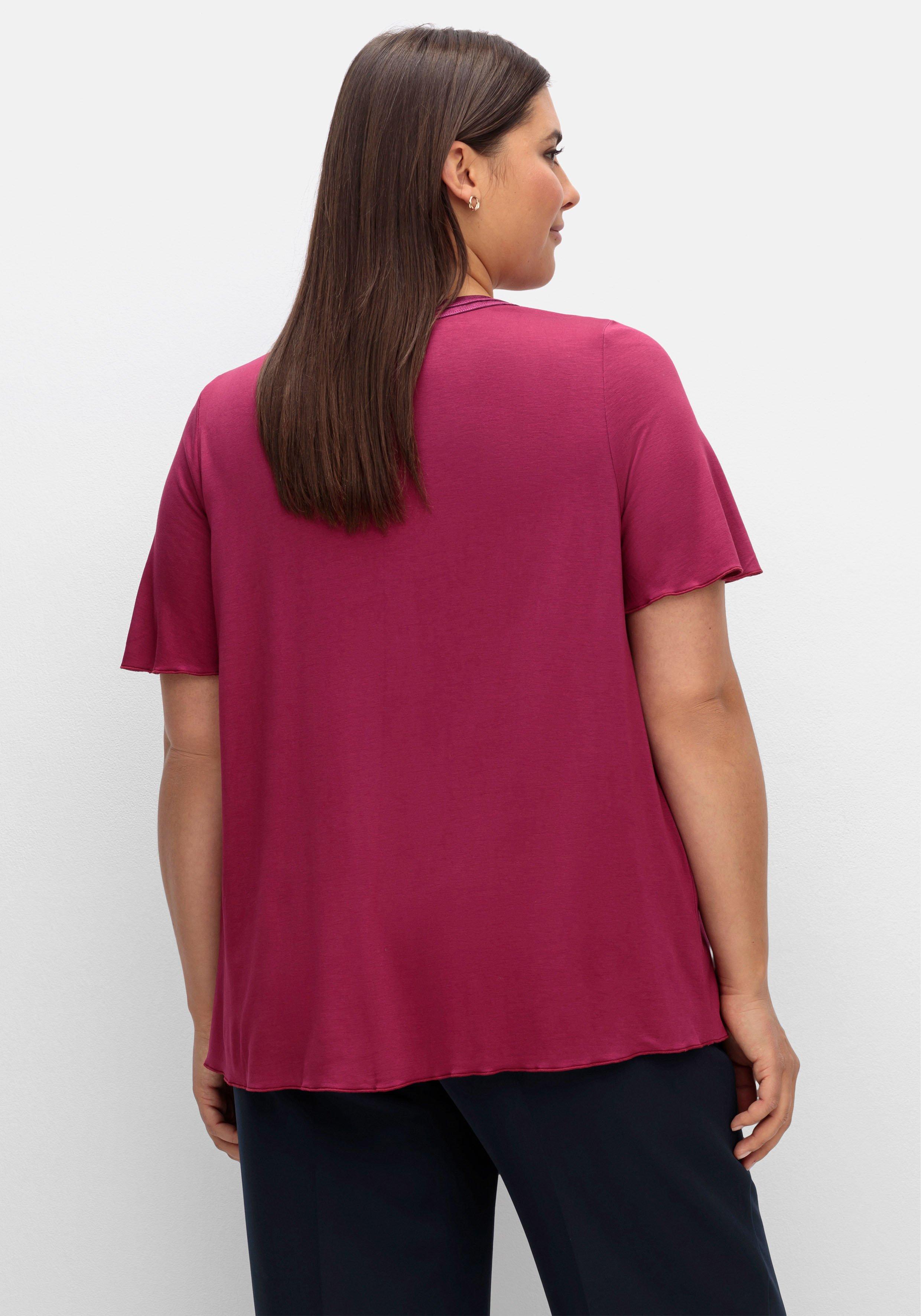 Shirt in A-Linie mit dekorativer Blende, aus Viskose-Jersey