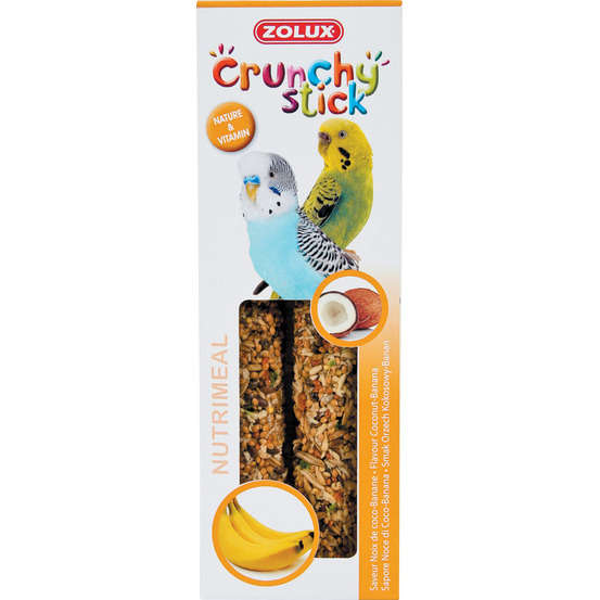 Friandise Crunchy Stick noix de coco banane pour perruches x2 - 85 g