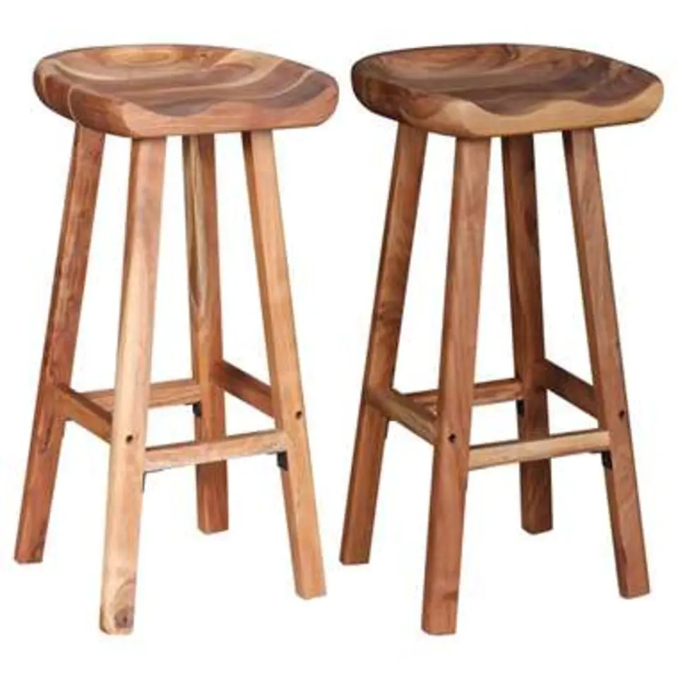 vidaXL - Barkruk - Bruin - Hout - 2 stuks
