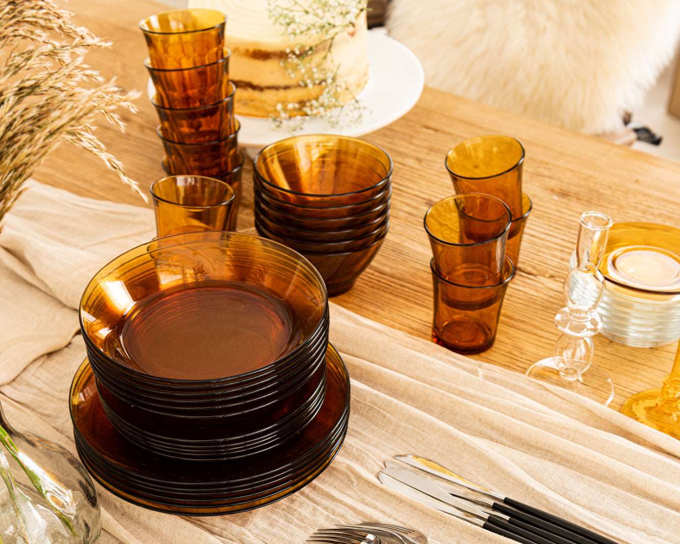 Lys - Set 12 verres - Verre bas 21 cl et verre haut 28 cl (Lot de 12)
