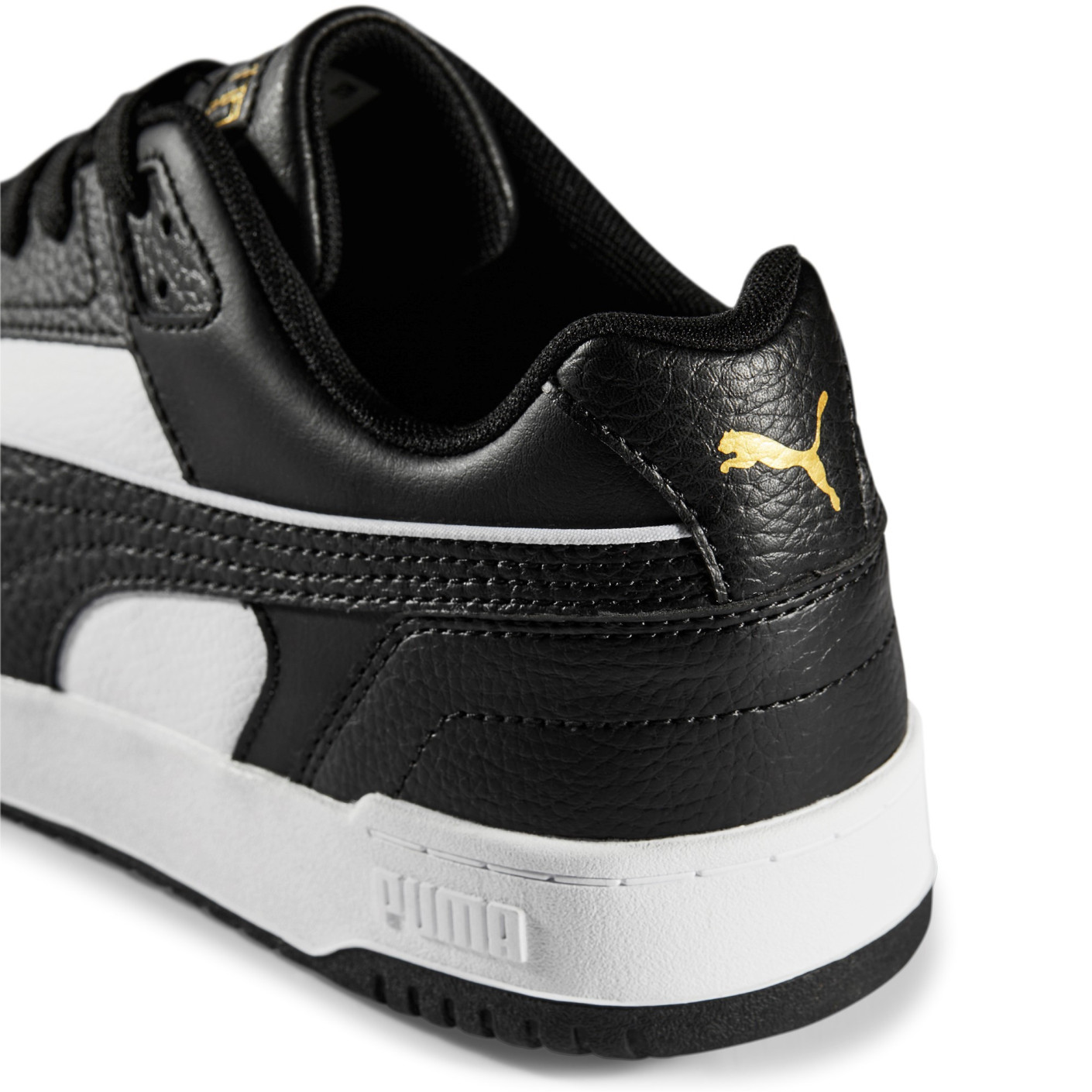 PUMA Rebound Game Low Sneakers Zwart Wit Goud