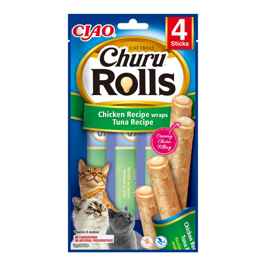 Rolinhos de atum Churu Sticks para gatos