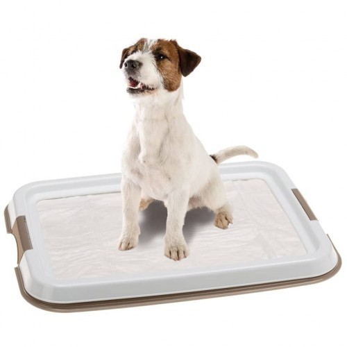 Bandeja para tapete de treinamento de animais de estimação nas cores branca e marrom