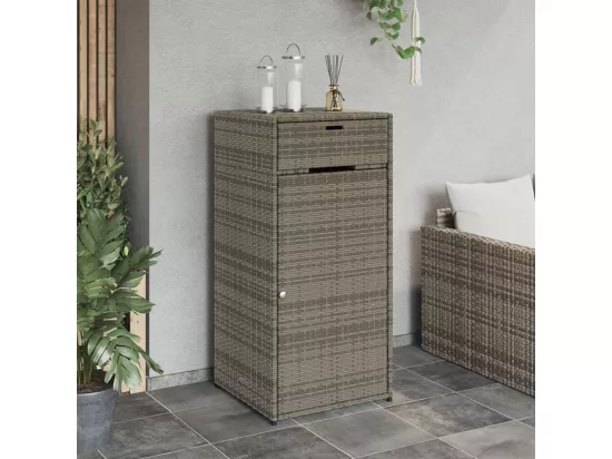 Armoire de rangement de jardin gris 55x55x111 cm résine tressée