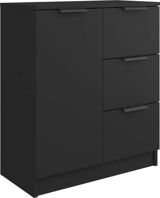 vidaXL - Dressoir - Zwart - Bewerkte Hout - 60x30x70 cm