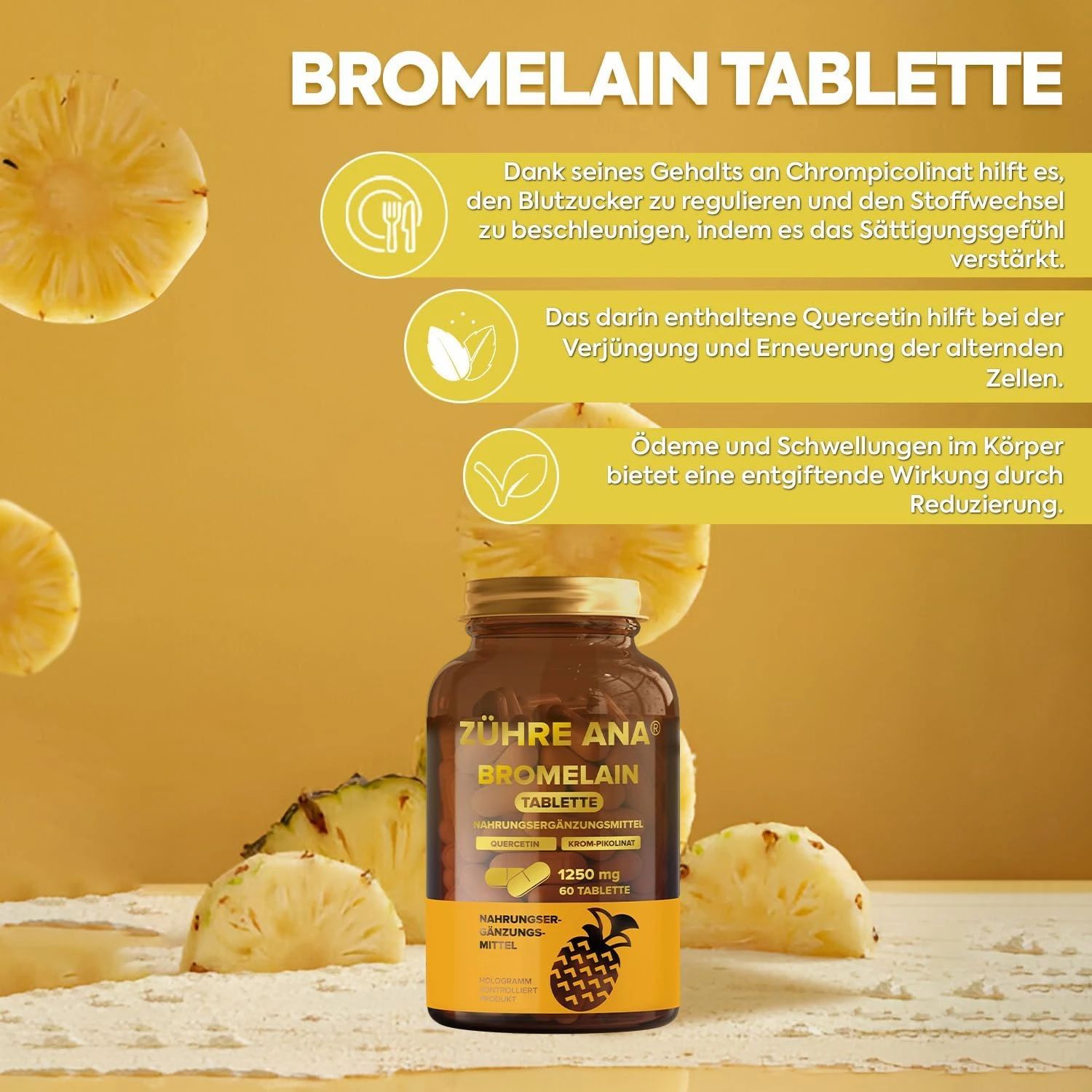 Zühre Ana Bromelain Kapseln mit Ananasextrakt