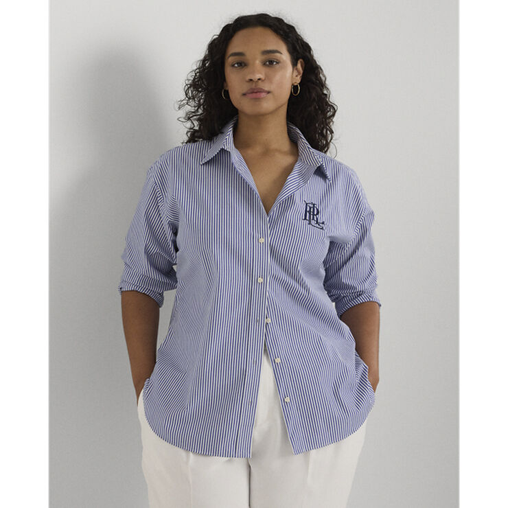 Lauren Ralph Lauren 50S STR PURE PRESS-SHIRT Blue/white