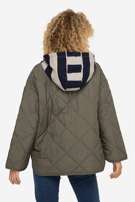 Wende-Steppjacke, 2 Farben, Rundhals, Langarm