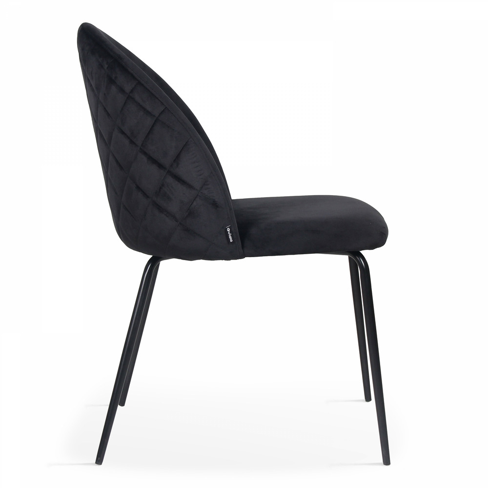 Lot de 4 chaises en velours noir