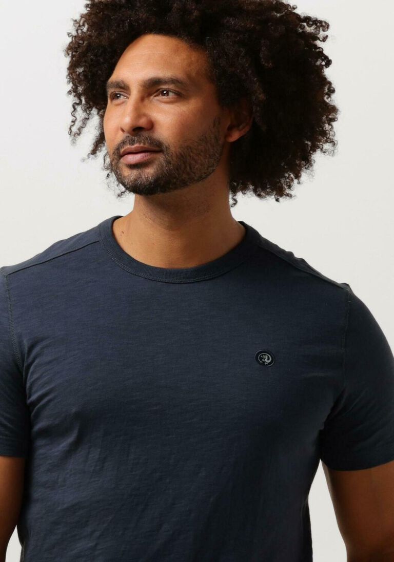 CAST IRON donkerblauwe cast iron t-shirt short sleeve r-neck organic cotton slub essential