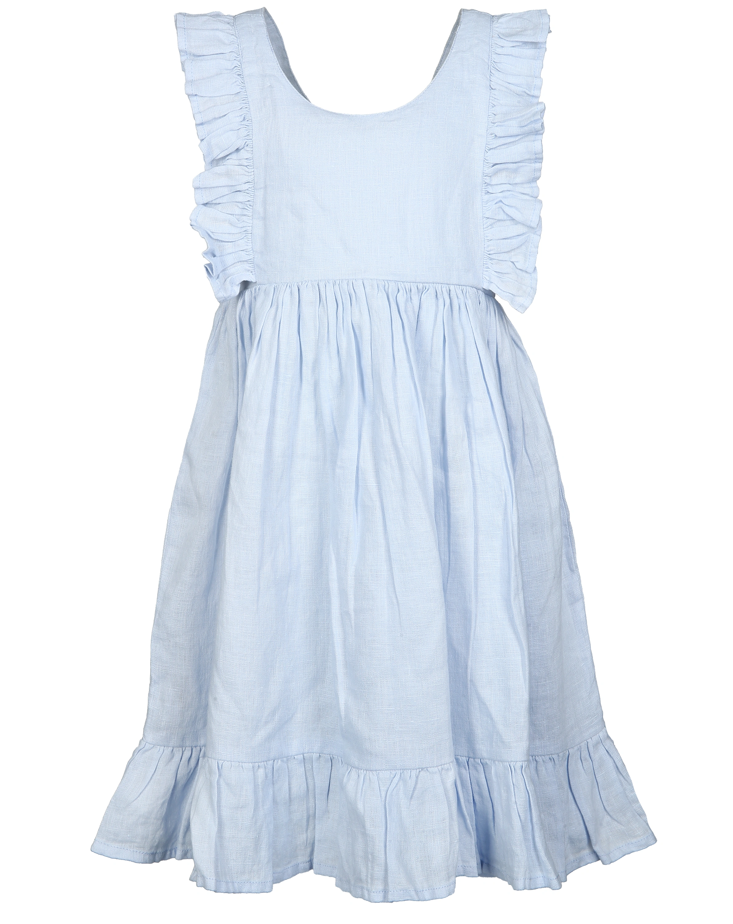 Trägerkleid DANITA FRILL aus Leinen in blue mist