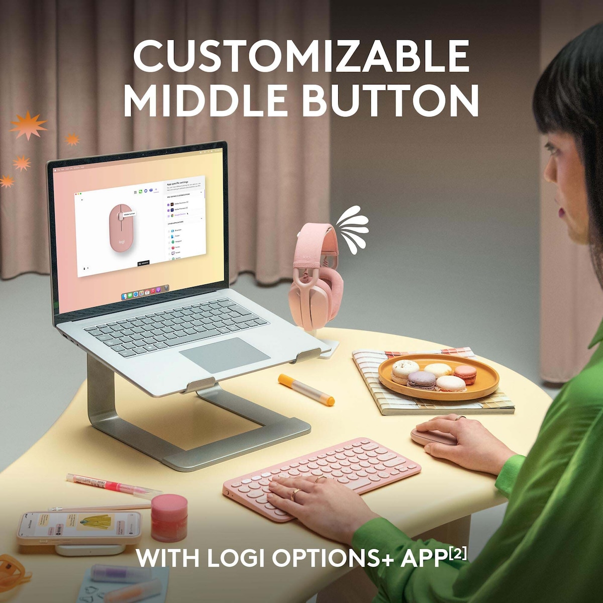 Logitech Pebble Mouse 2 M350s trådløs mus (Off-White)