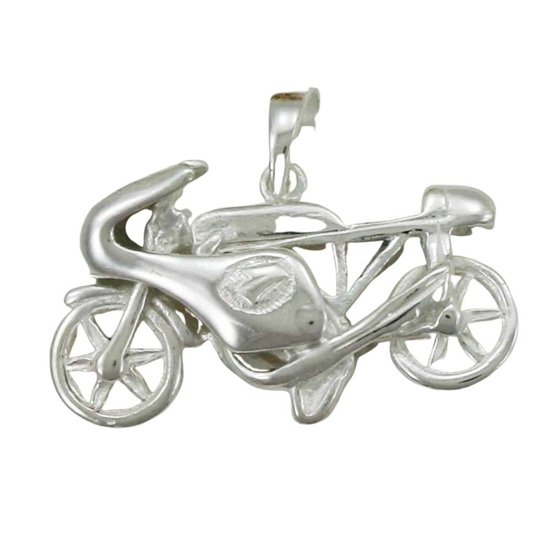 Pendentif moto vintage - Argent massif
