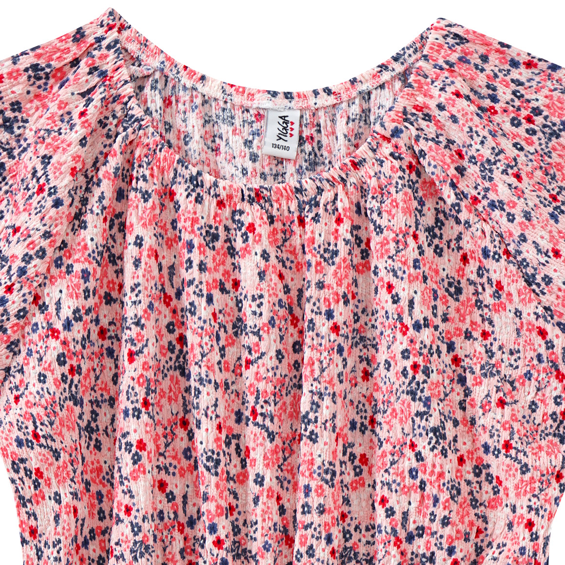 Yigga Mädchen Kleid mit Blumen allover rosa