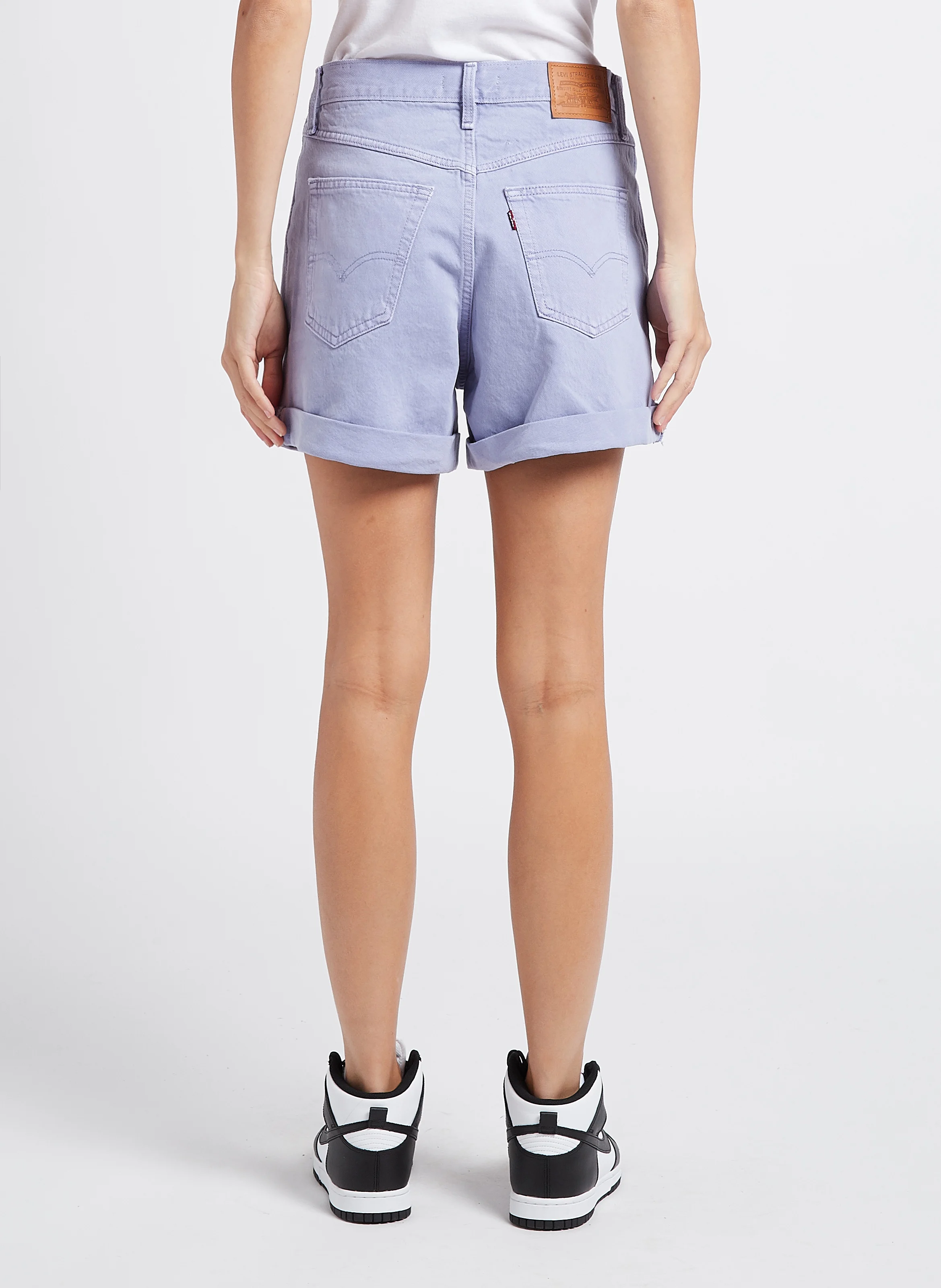 ROLLED 80S MOM SHORTS - Short en jean | Violet