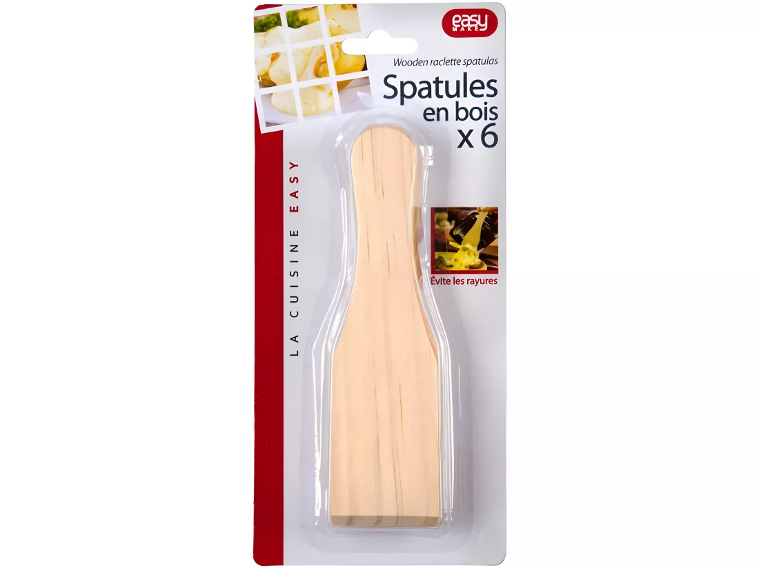 Set de 6 spatules à raclette en bois