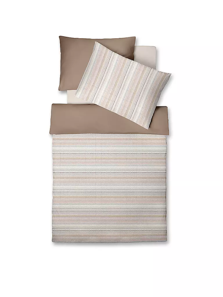 FLEURESSE Satin Bettwäsche MODERN LIFE 70x90cm/140x200cm Camel hellbraun