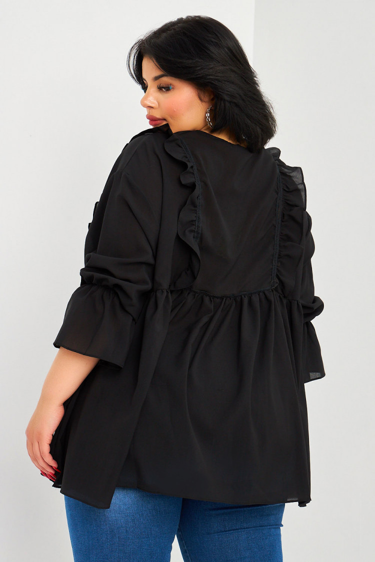 Blouse oversize fluide noire