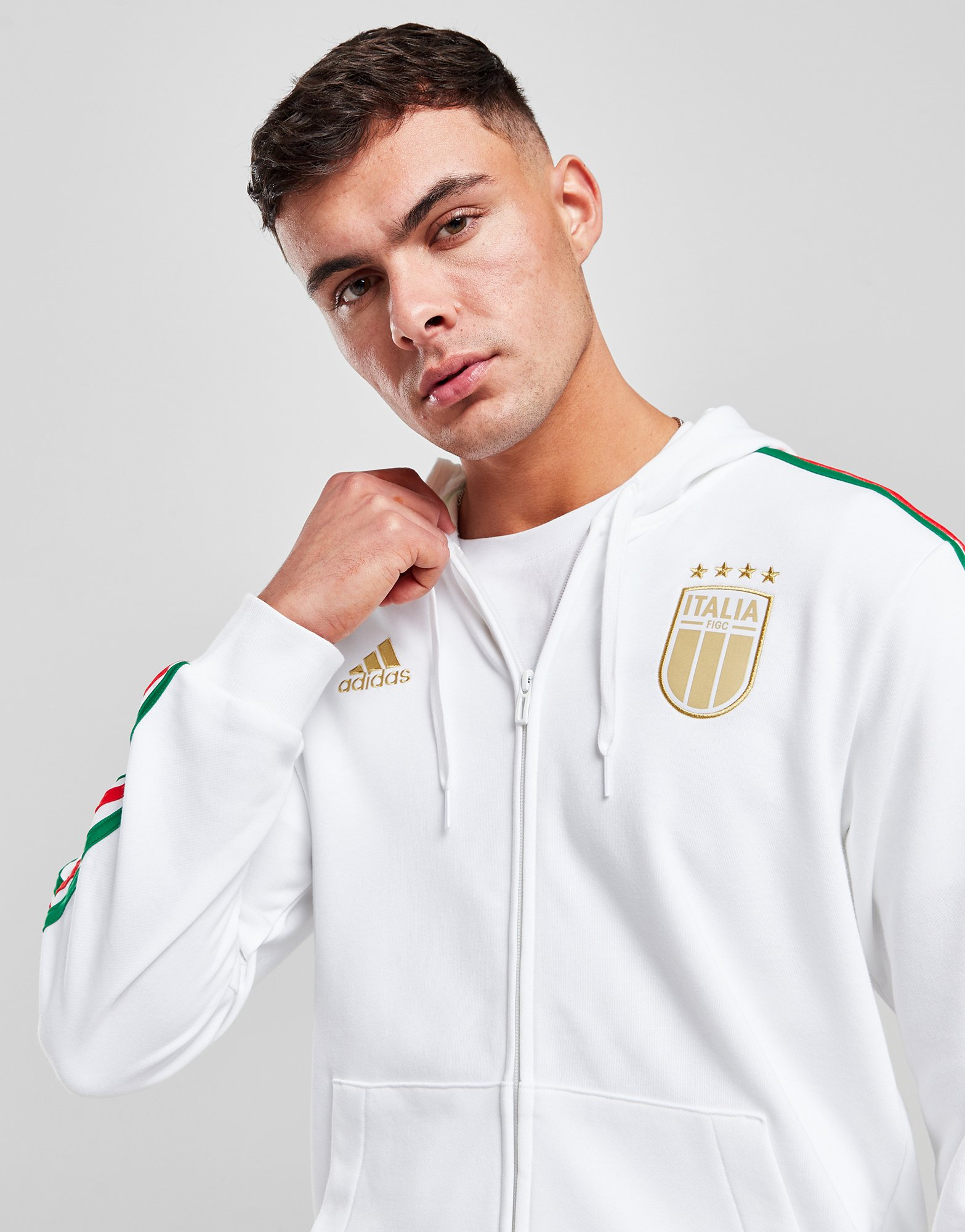 adidas Sweat à Capuche Zippé Italie DNA Homme