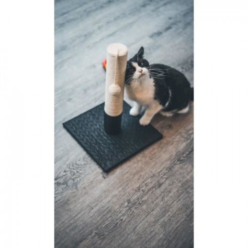 Arranhador de juta AIME com pompom preto para gatos