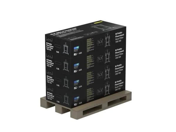 Multibrackets M Public Dual Pillar 180 HD - Vogn med hjul - for fladt panel - aluminium - sort - skærmstørrelse: 60