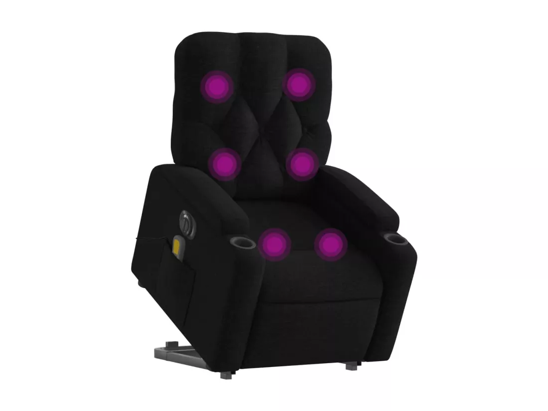 Fauteuil inclinable massant électrique Noir Tissu