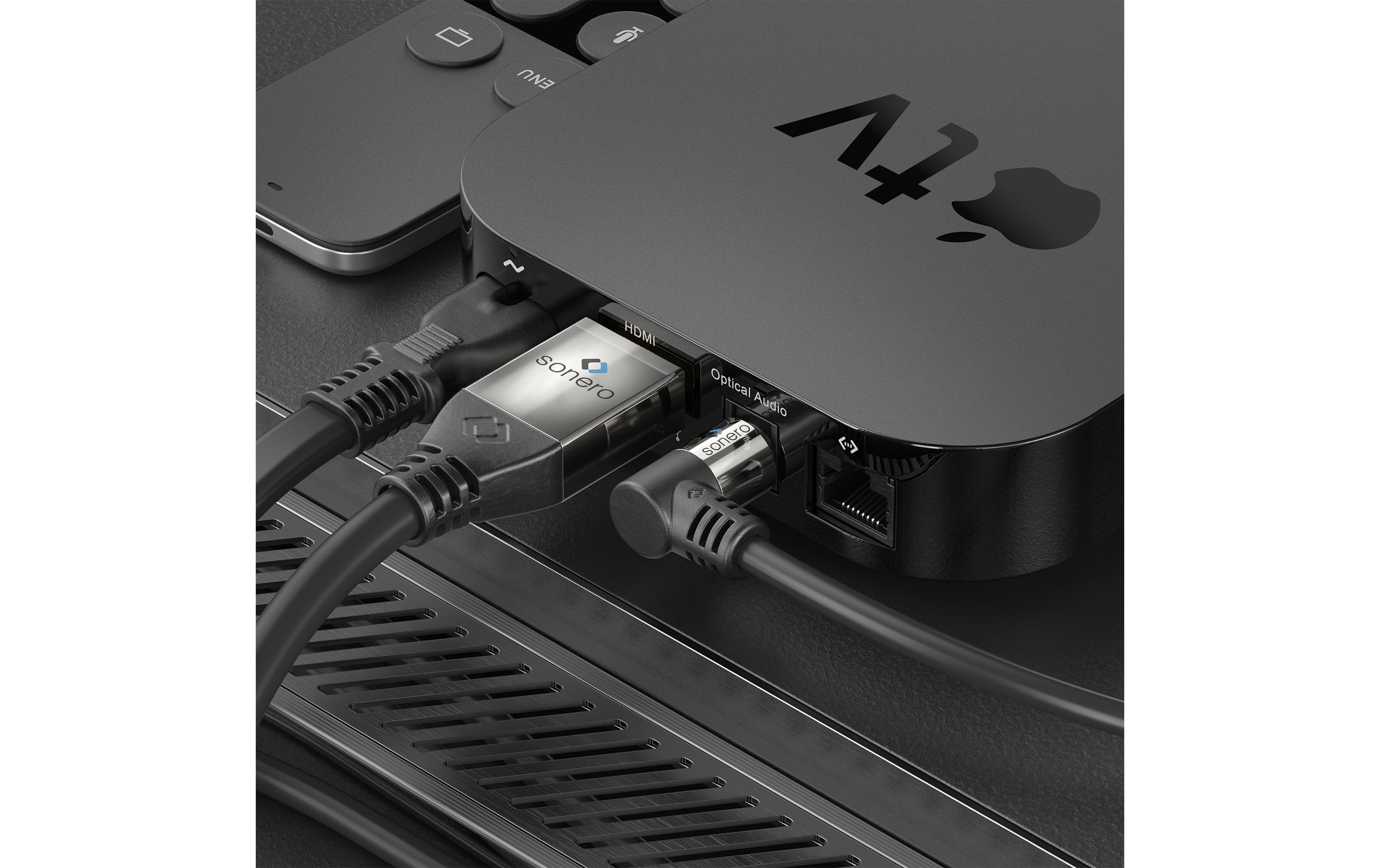Audio-Kabel Toslink - Toslink 1 mOptisches Toslink-Kabel mit einem abgewinkelten Stecker