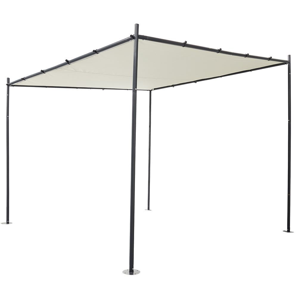 Tonnelle adossée Guethary gris et beige 298x298xH250cm