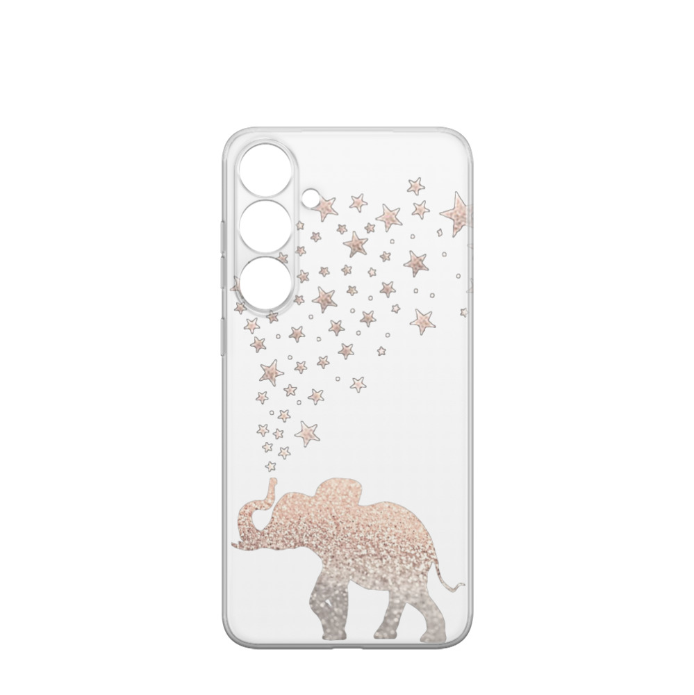 Samsung Galaxy S24 Plus Gummi Hülle Elefant mit Sternen - Transparent