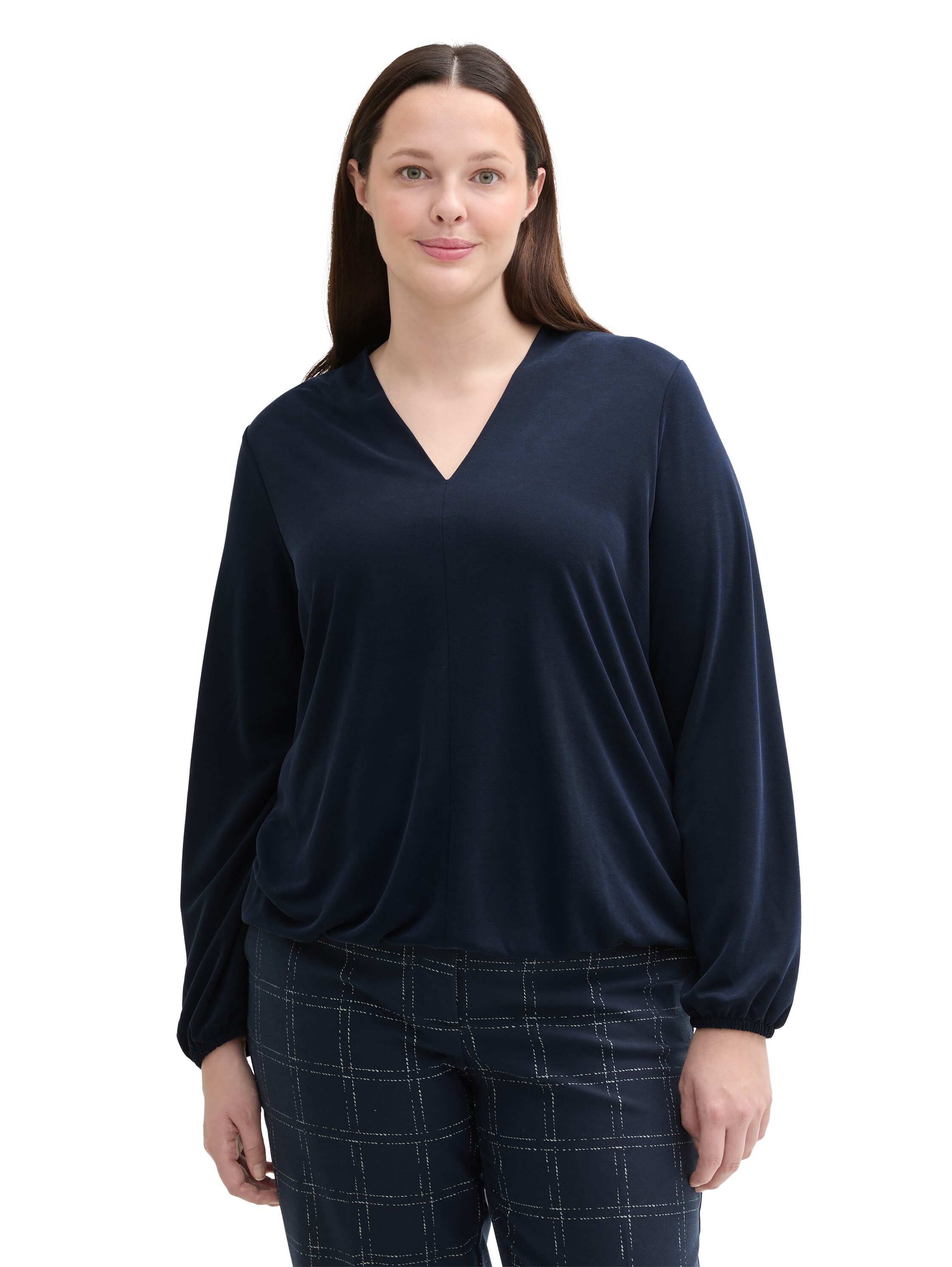 TOM TAILOR PLUS Langarmshirt , mit V-Ausschnitt
