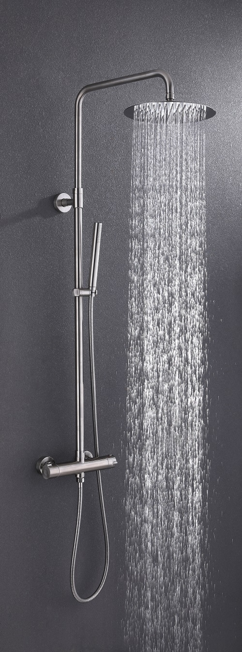 Lambini Designs Robust thermostatische opbouw regendouche 25cm RVS