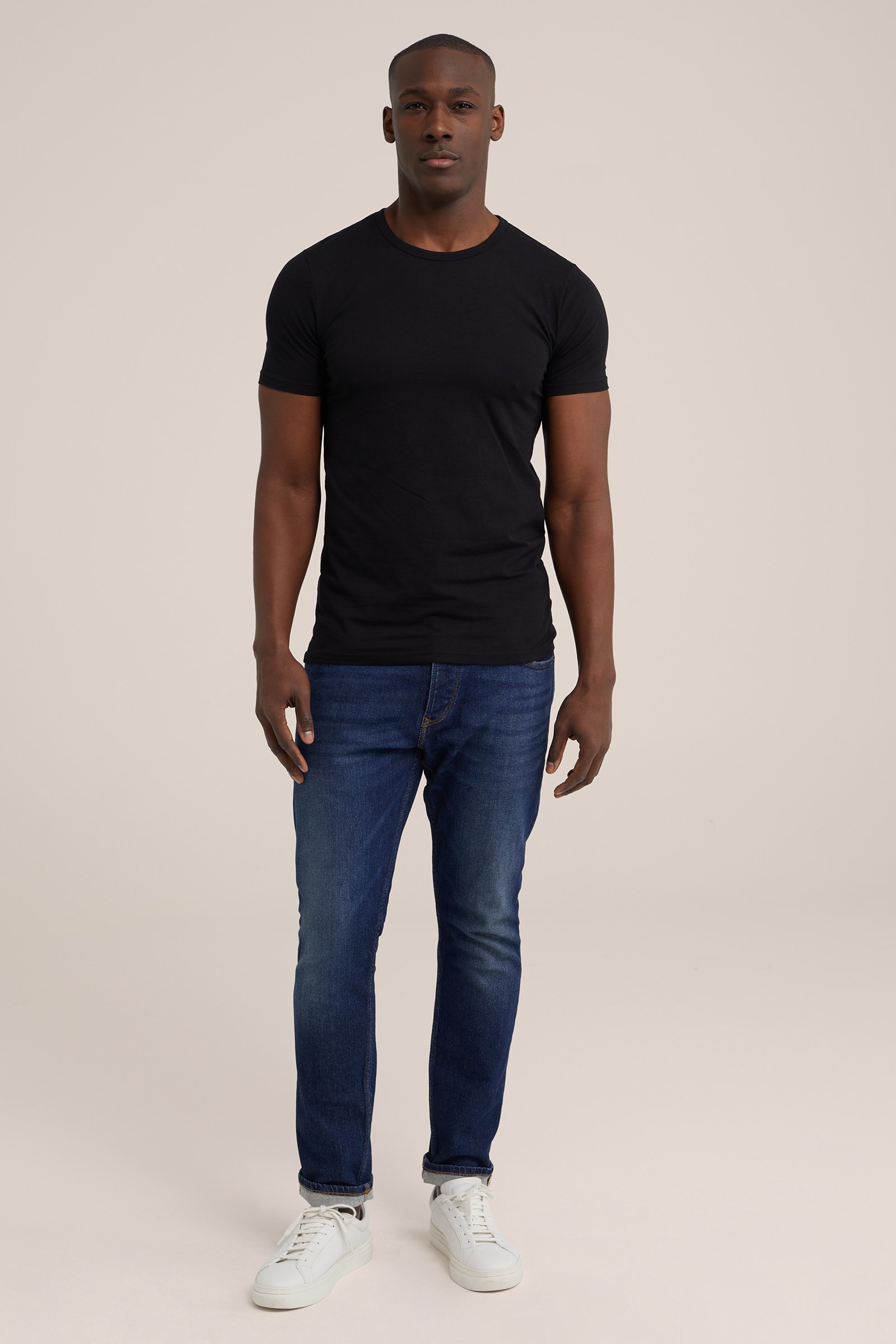 T-shirt, 4-pack WE Fashion Zwart