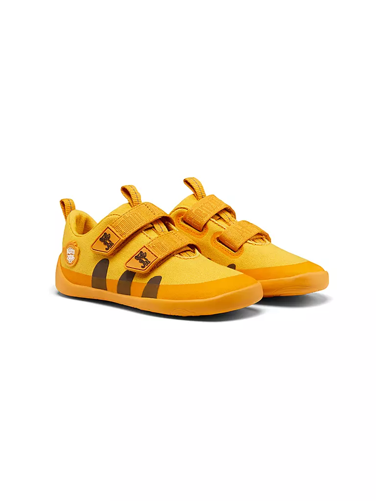 AFFENZAHN Kinder Sneaker Barfußschuh COTTON LUCKY Tiger gelb