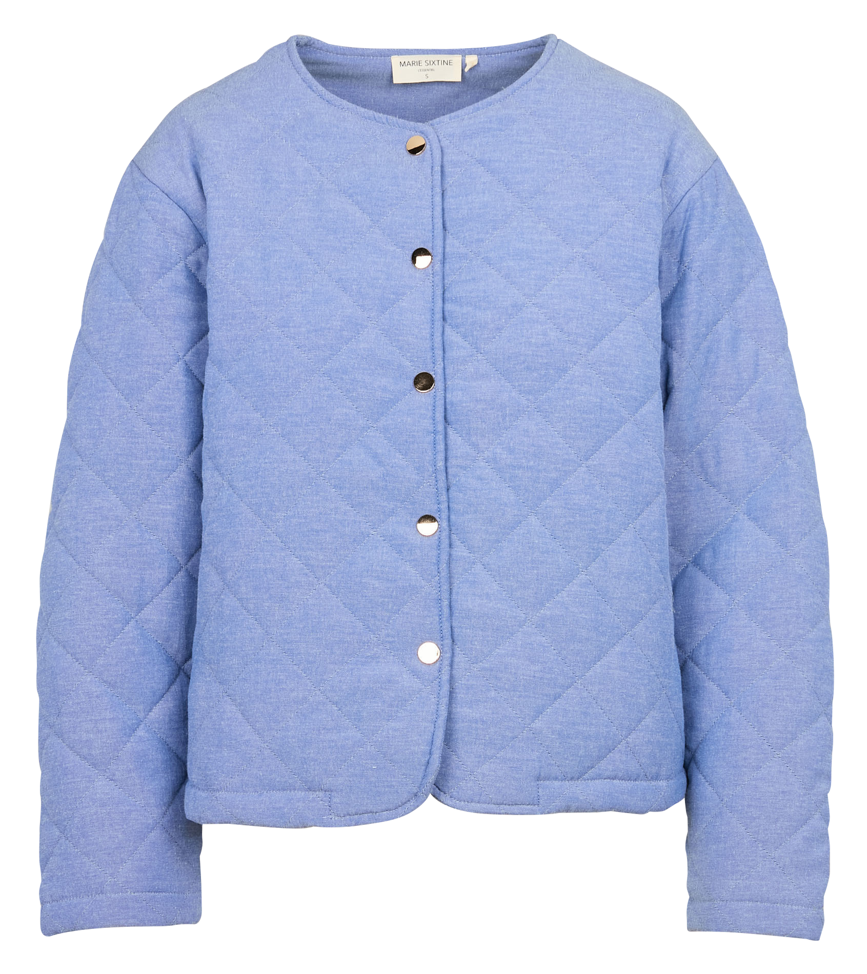 FLORENT - Veste col rond en coton mélangé | Bleu