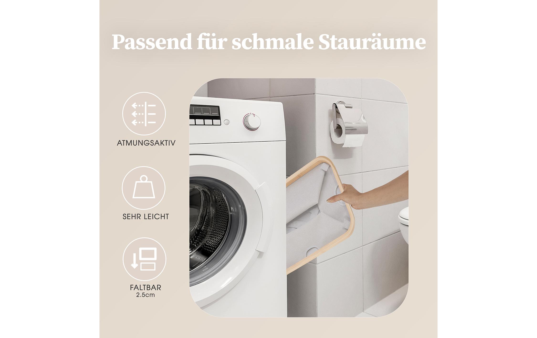 Wäschekorb Adrian 60 l, Beige/NatureFaltbare Aufbewahrungsbox