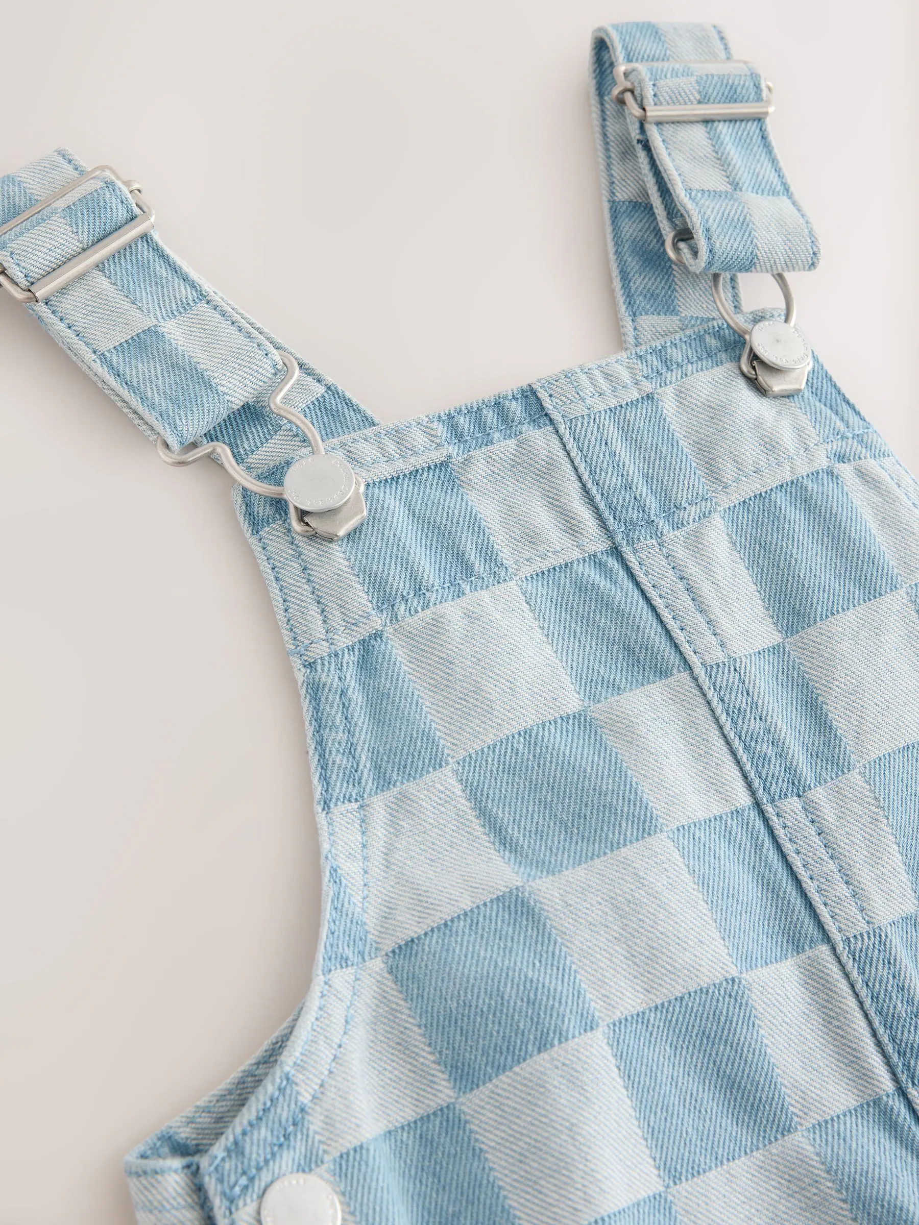 Normaal blauw - Checked Dungarees (3mths-7yrs)