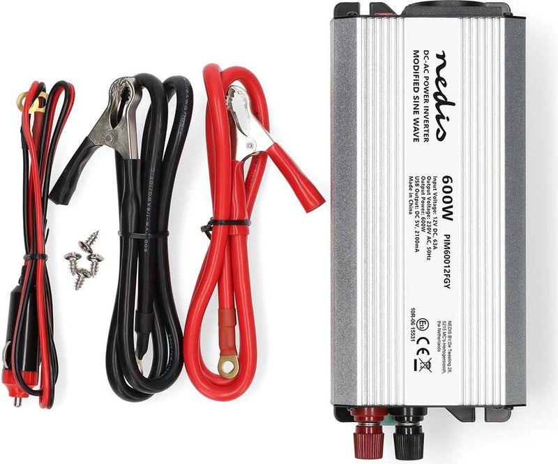Nedis - Stroomomvormer - 12V naar 230V - 600W - Gemodificeerde Sinus