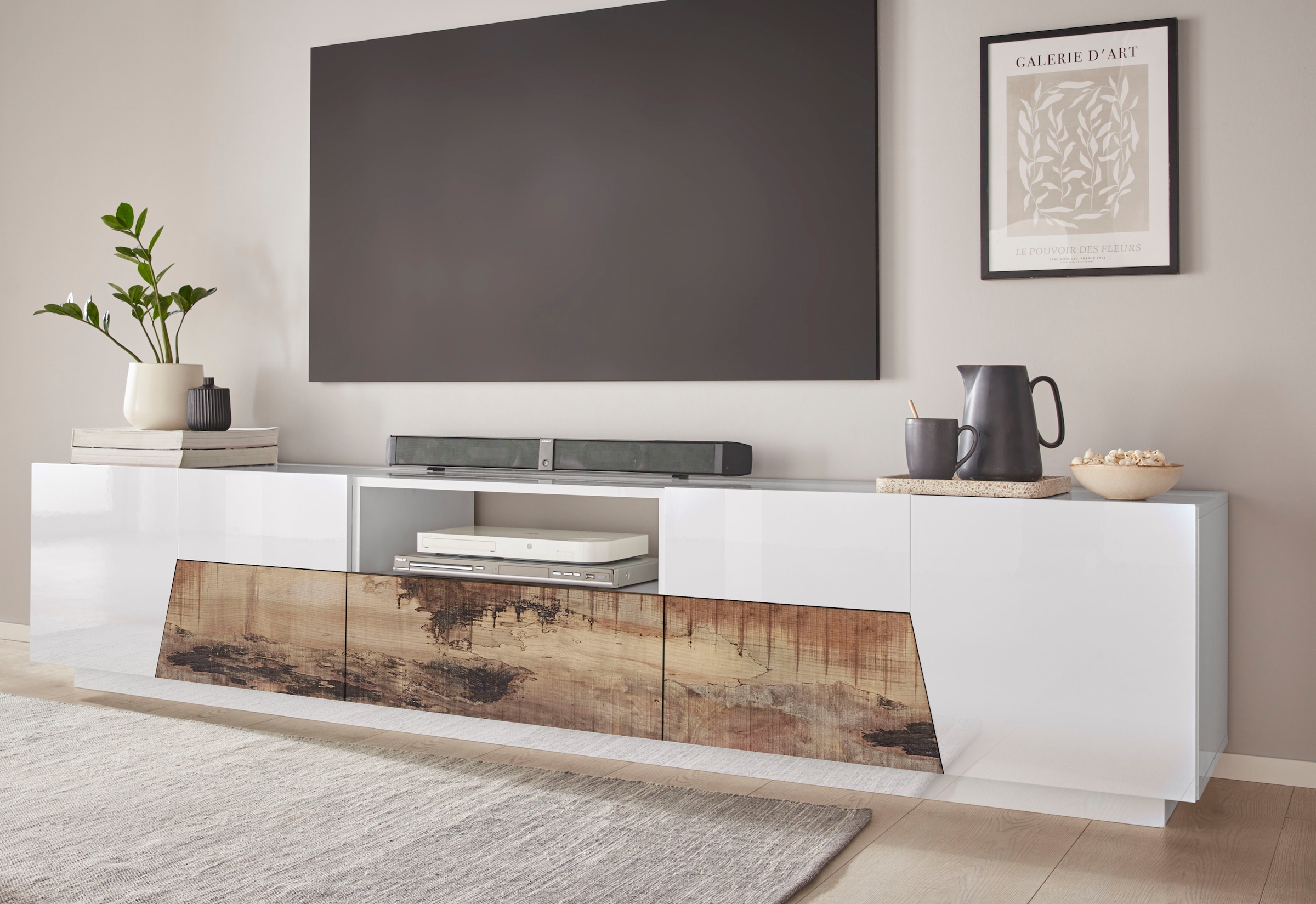 INOSIGN Lowboard »ALIEN- TV-Board, mit 4 Türen, 1 Schublade und 1 offenes Fach« TV-Kommode Breite ca. 220 cm 