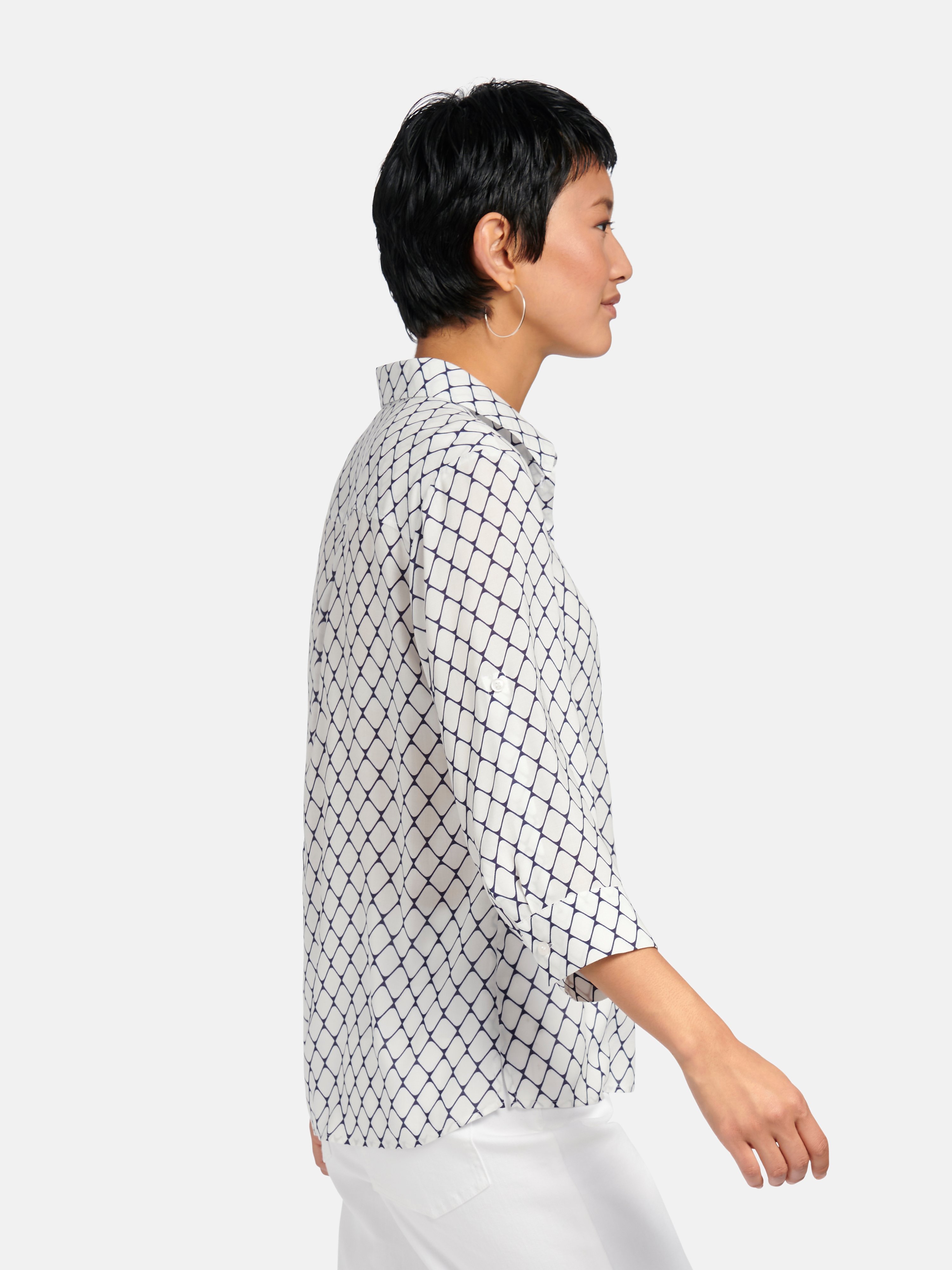 Bluse mit 3/4-Arm zum Krempeln