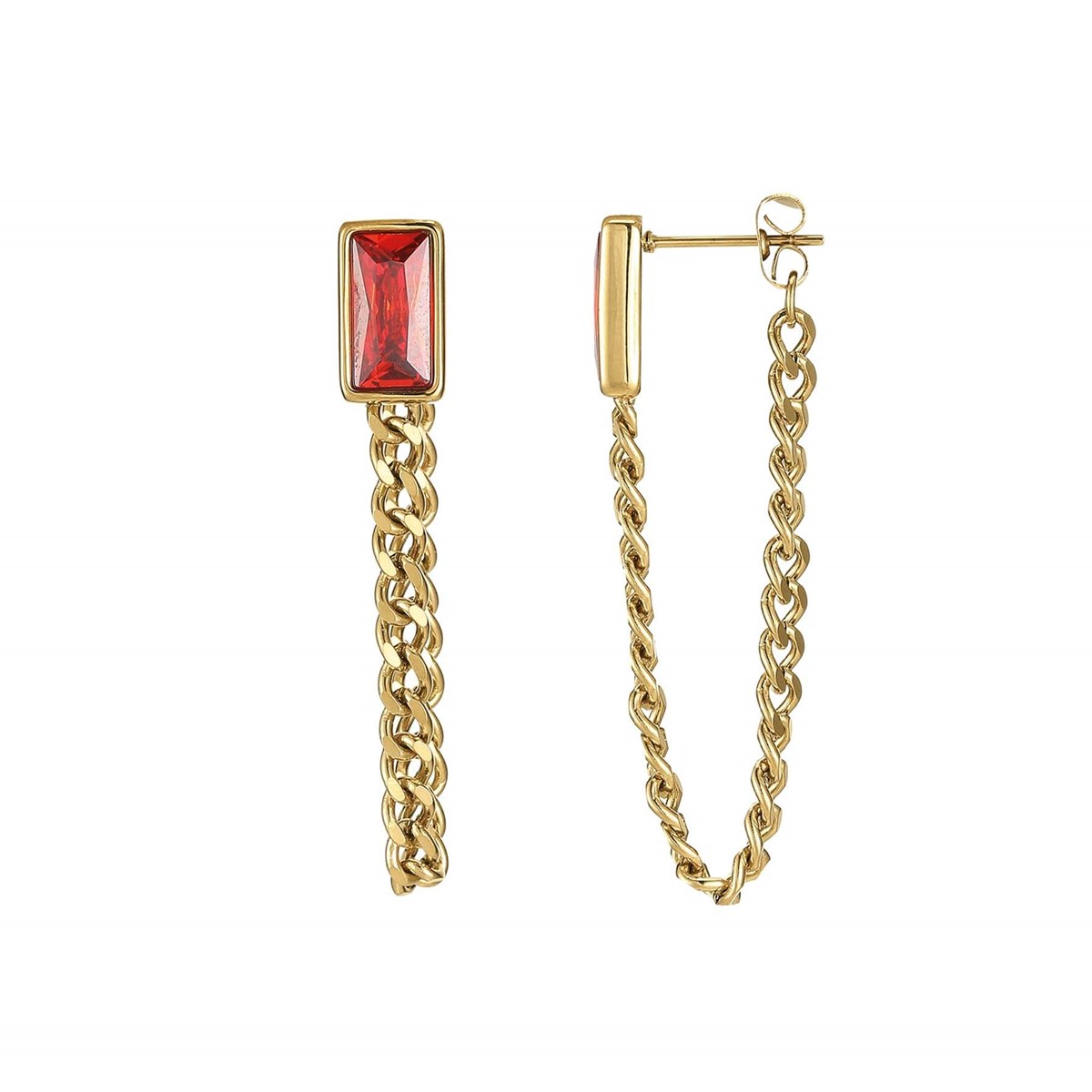 Boucles Mila Strass rouge