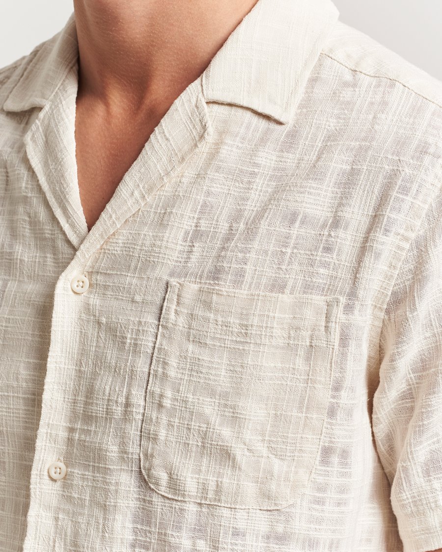 Les Deux Lesley Slub Short Sleeve Shirt Ivory