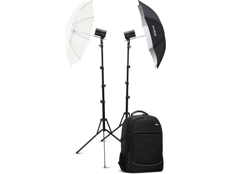 Godox Blitzgerät AD100Pro Doppel-Kit Tragbares Blitzgerät-Kit mit TTL und Akku für mobile Fotografie