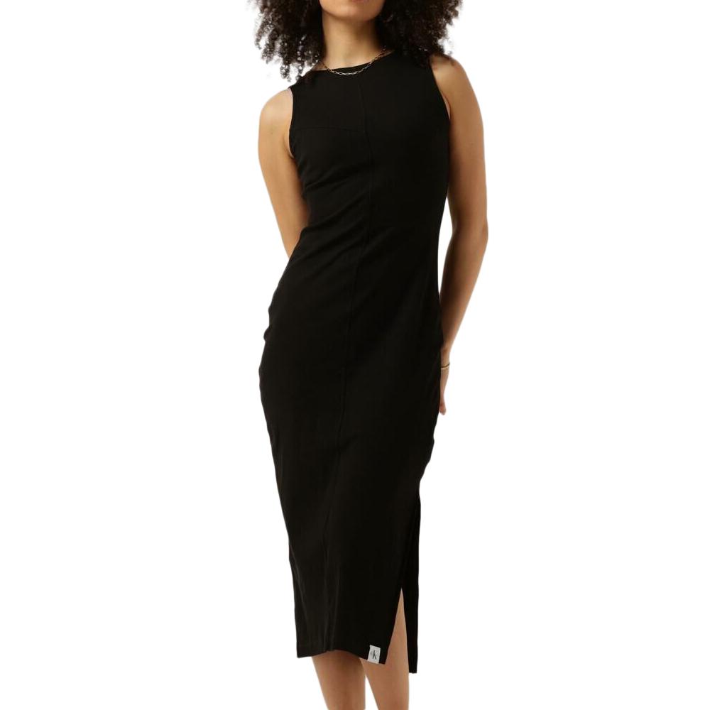 Calvin Klein Jeans Robe Noire Femme Calvin Klein Jeans Seaming Long